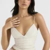 Antonella Off White Gorset z wegańskiej skóry Antonella Off White Gorset z wegańskiej skóry