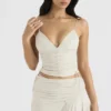 Antonella Off White Gorset z wegańskiej skóry Antonella Off White Gorset z wegańskiej skóry