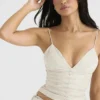 Antonella Off White Gorset z wegańskiej skóry Antonella Off White Gorset z wegańskiej skóry