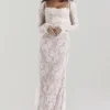 Artemis Vintage Kremowa Koronkowa Sukienka Maxi Artemis Vintage Kremowa Koronkowa Sukienka Maxi
