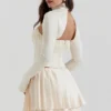 Aubrie Vintage Kremowy satynowy gorset z zdobieniami Aubrie Vintage Kremowy satynowy gorset z zdobieniami