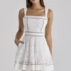Ava White – Sukienki Letnie z bawełny z koronką broderie anglaise
