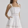 Ava White – Sukienki Letnie z bawełny z koronką broderie anglaise