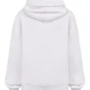 Biała bawełniana bluza z kapturem i polarową podszewką Muse Biała bawełniana bluza z kapturem i polarową podszewką Muse