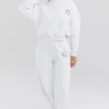 Biała bawełniana bluza z kapturem i polarową podszewką Muse Biała bawełniana bluza z kapturem i polarową podszewką Muse