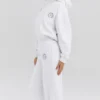 Biała bawełniana bluza z kapturem i polarową podszewką Muse Biała bawełniana bluza z kapturem i polarową podszewką Muse