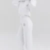 Biała bawełniana bluza z kapturem i polarową podszewką Muse Biała bawełniana bluza z kapturem i polarową podszewką Muse