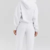 Biała bawełniana bluza z kapturem i polarową podszewką Muse Biała bawełniana bluza z kapturem i polarową podszewką Muse