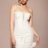Biała bawełniana mini sukienka Marlene z haftem angielskim Biała bawełniana mini sukienka Marlene z haftem angielskim