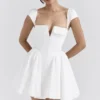 Biała bawełniana sukienka mini z gorsetem Florence Biała bawełniana sukienka mini z gorsetem Florence