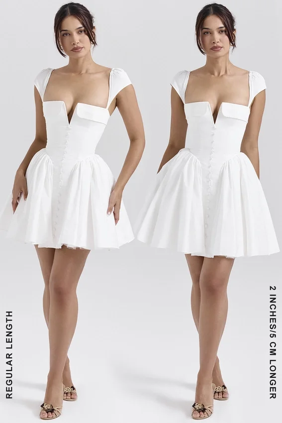 Biała bawełniana sukienka mini z gorsetem Florence Biała bawełniana sukienka mini z gorsetem Florence