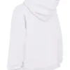 Biała bluza z kapturem z bawełnianym polarem w środku i zamkiem na całej długości Biała bluza z kapturem z bawełnianym polarem w środku i zamkiem na całej długości