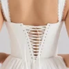 Biała elastyczna bawełniana sukienka mini z gorsetem „Ami” Biała elastyczna bawełniana sukienka mini z gorsetem „Ami”