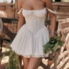 Biała mini sukienka gorsetowa Pietra Biała mini sukienka gorsetowa Pietra