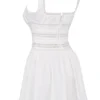 Biała mini sukienka Tiffani z koronkową lamówką Biała mini sukienka Tiffani z koronkową lamówką
