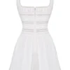 Biała mini sukienka Tiffani z koronkową lamówką Biała mini sukienka Tiffani z koronkową lamówką