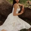 Biała Sukienka Letnia Chloe z koronką i bawełną Biała Sukienka Letnia Chloe z koronką i bawełną
