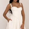 Biała sukienka letnia midi z gorsetem Kelly Biała sukienka letnia midi z gorsetem Kelly