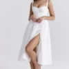 Biała sukienka letnia midi z gorsetem Kelly Biała sukienka letnia midi z gorsetem Kelly