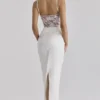 Biała sukienka maxi Eliette z koronką i satyną Biała sukienka maxi Eliette z koronką i satyną
