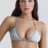 Bikini z trójkątnymi miseczkami w niebieski wzór paisley Bikini z trójkątnymi miseczkami w niebieski wzór paisley