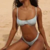 Biustonosz bikini z fiszbinami w niebieski wzór paisley Biustonosz bikini z fiszbinami w niebieski wzór paisley