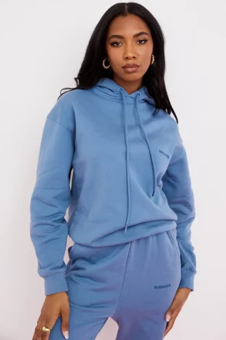 Bluza z kapturem Halo Azure z bawełnianym polarem