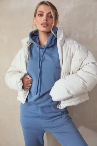 Bluza z kapturem Halo Azure z bawełnianym polarem