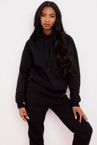 Bluza z kapturem Halo Ink z bawełny z polarową podszewką