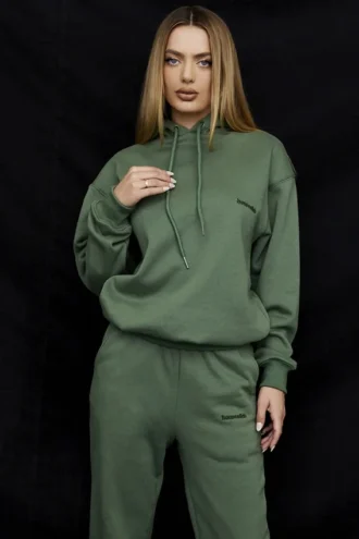 Bluza z kapturem Halo Moss z bawełnianym polarem