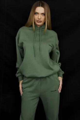 Bluza z kapturem Halo Moss z bawełnianym polarem