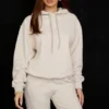 Bluza z kapturem Halo w kolorze owsianym z bawełnianym polarem pod spodem Bluza z kapturem Halo w kolorze owsianym z bawełnianym polarem pod spodem