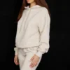 Bluza z kapturem Halo w kolorze owsianym z bawełnianym polarem pod spodem Bluza z kapturem Halo w kolorze owsianym z bawełnianym polarem pod spodem