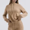 Bluza z kapturem Jionni z mieszanki kaszmiru w kolorze camel Bluza z kapturem Jionni z mieszanki kaszmiru w kolorze camel