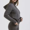 Bluza z kapturem Jionni z mieszanki kaszmiru w kolorze grafitowym Bluza z kapturem Jionni z mieszanki kaszmiru w kolorze grafitowym
