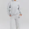 Bluza z kapturem Muse z jasnoszarego melanżowego dresu z bawełny Bluza z kapturem Muse z jasnoszarego melanżowego dresu z bawełny