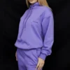 Bluza z kapturem oversize z bawełnianym polarem w kolorze fioletowym Halo Bluza z kapturem oversize z bawełnianym polarem w kolorze fioletowym Halo