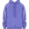Bluza z kapturem oversize z bawełnianym polarem w kolorze fioletowym Halo Bluza z kapturem oversize z bawełnianym polarem w kolorze fioletowym Halo