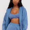 Bluza z kapturem Storm Azure z bawełnianym polarem i zamkiem Bluza z kapturem Storm Azure z bawełnianym polarem i zamkiem
