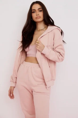 Bluza z kapturem Storm Blush z bawełnianym polarem i zamkiem błyskawicznym Bluza z kapturem Storm Blush z bawełnianym polarem i zamkiem błyskawicznym