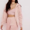 Bluza z kapturem Storm Blush z bawełnianym polarem i zamkiem błyskawicznym Bluza z kapturem Storm Blush z bawełnianym polarem i zamkiem błyskawicznym