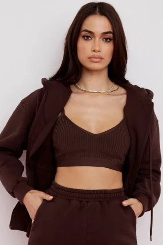 Bluza z kapturem Storm Chocolate z polarową podszewką i zamkiem Bluza z kapturem Storm Chocolate z polarową podszewką i zamkiem