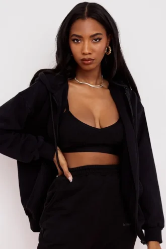 Bluza z kapturem Storm Ink z bawełnianym polarem i zamkiem Bluza z kapturem Storm Ink z bawełnianym polarem i zamkiem