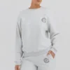 Bluza z okrągłym dekoltem w kolorze jasnoszarym melanżowym Bluza z okrągłym dekoltem w kolorze jasnoszarym melanżowym