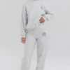 Bluza z okrągłym dekoltem w kolorze jasnoszarym melanżowym Bluza z okrągłym dekoltem w kolorze jasnoszarym melanżowym