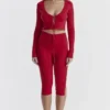 Bluzka z dzianiny prążkowanej Perla Cherry Bluzka z dzianiny prążkowanej Perla Cherry