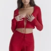 Bluzka z dzianiny prążkowanej Perla Cherry Bluzka z dzianiny prążkowanej Perla Cherry