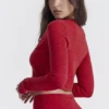 Bluzka z dzianiny prążkowanej Perla Cherry Bluzka z dzianiny prążkowanej Perla Cherry