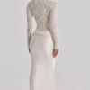 Body Ellie Vintage z długim rękawem z koronki w kolorze kości słoniowej