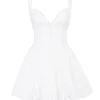 Brigitte Biała bawełniana mini sukienka z gorsetem w stylu broderie anglaise Brigitte Biała bawełniana mini sukienka z gorsetem w stylu broderie anglaise